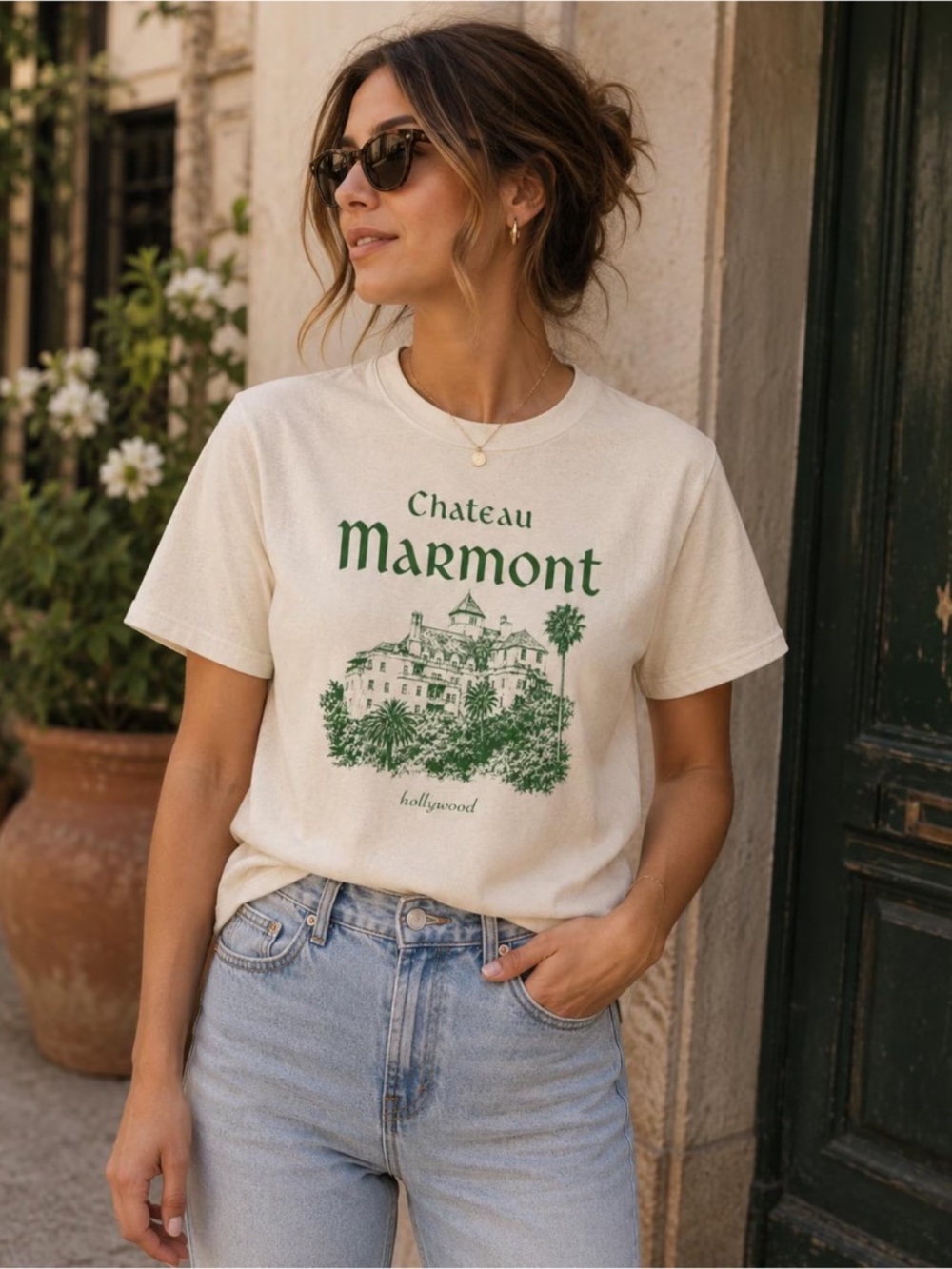 Chateau Marmont Graphic Short-Sleeve Tee - Off White